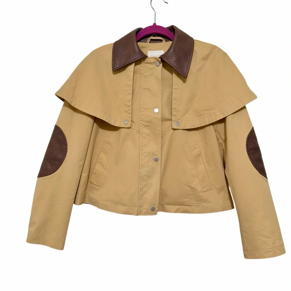 Avec Les Filles Women's Cropped Cape Trench Coat NEW With Tags Size XSmall - Picture 9 of 10